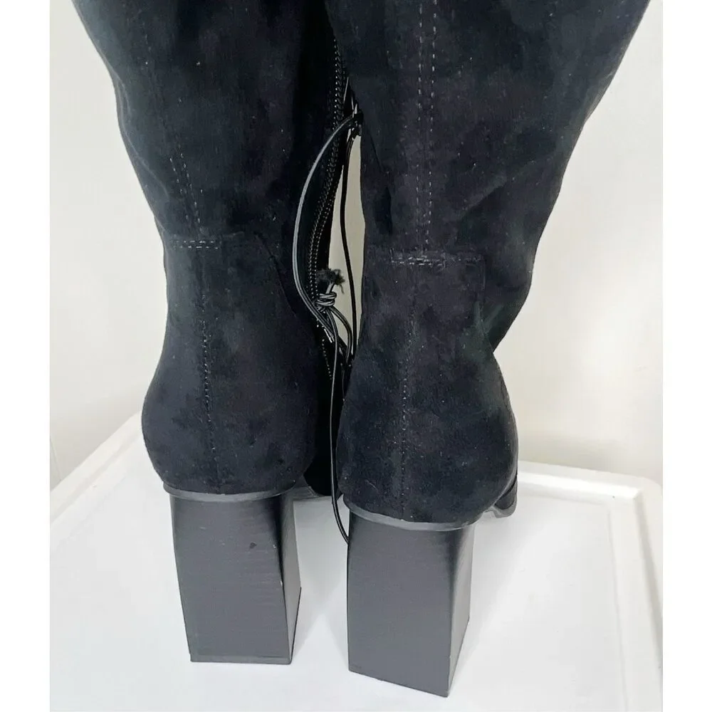 Forever 21 Wide Fit Over The knee Faux Suede Boots New Size 7W